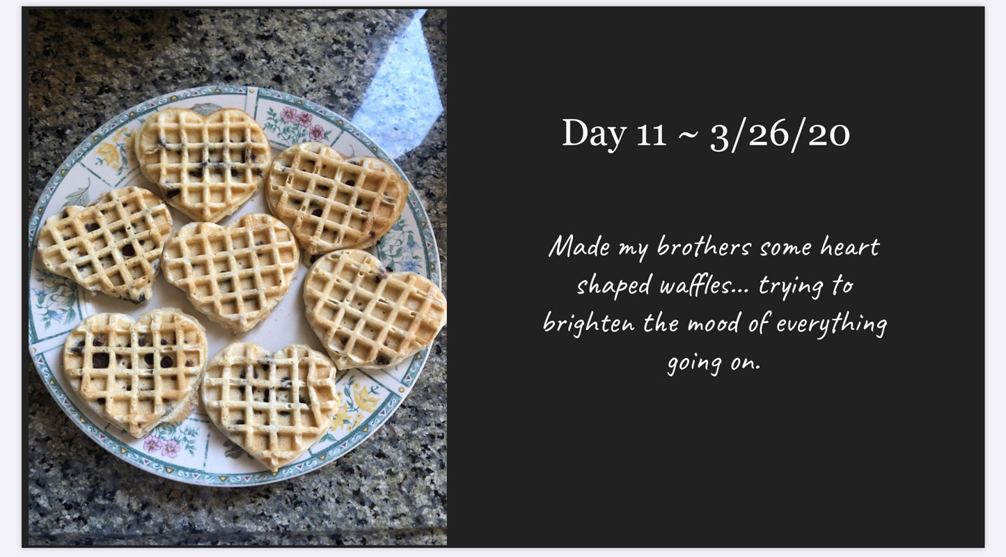 Huntington photography students have chronicled daily life during the first two weeks of school closure 