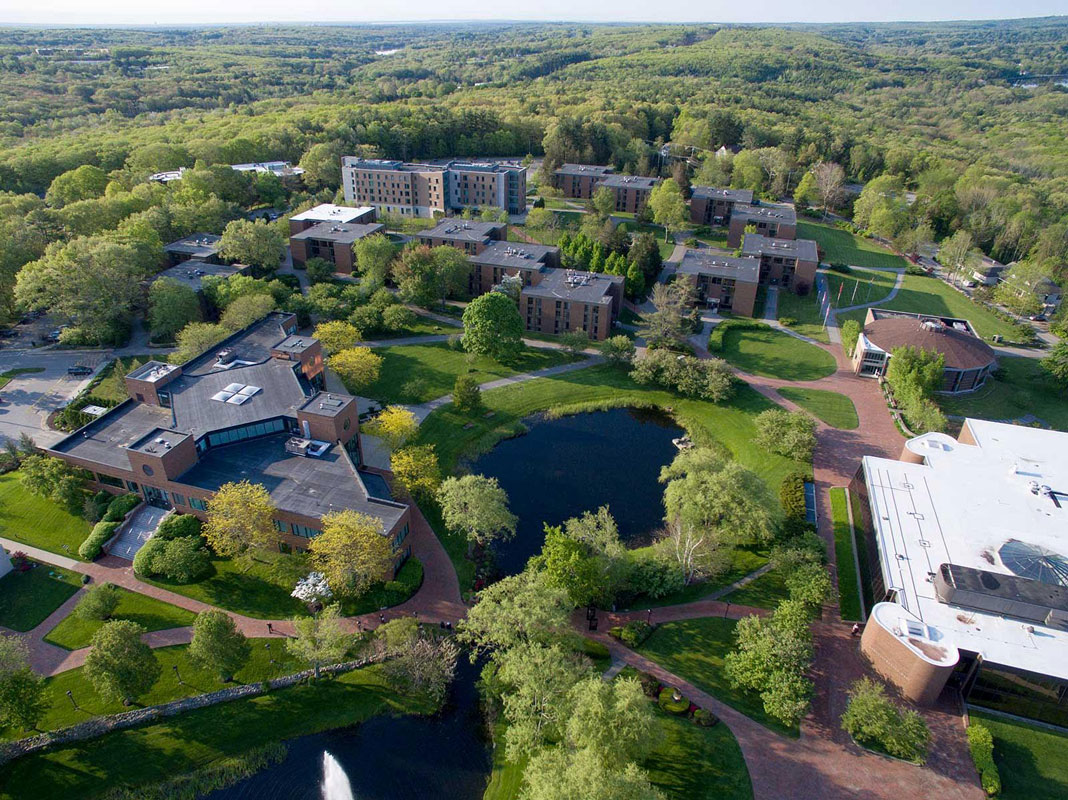 Bryant University's sprawling campus in Smithfield, Rhode Island.