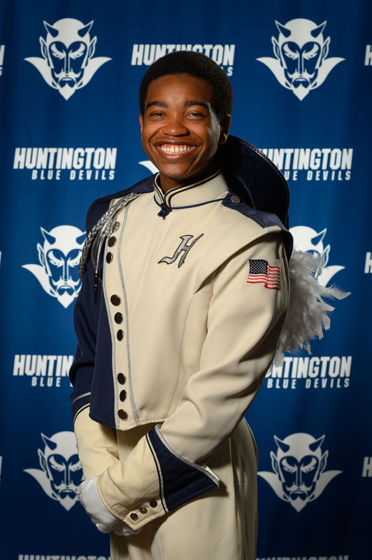 Robert Jean-Gilles has been an integral member of the Blue Devil marching band for many years. (Darin Reed photo.)