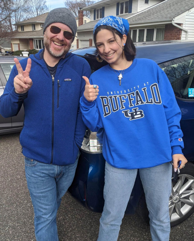 Huntington senior Lily Stein with her father, Aaron.