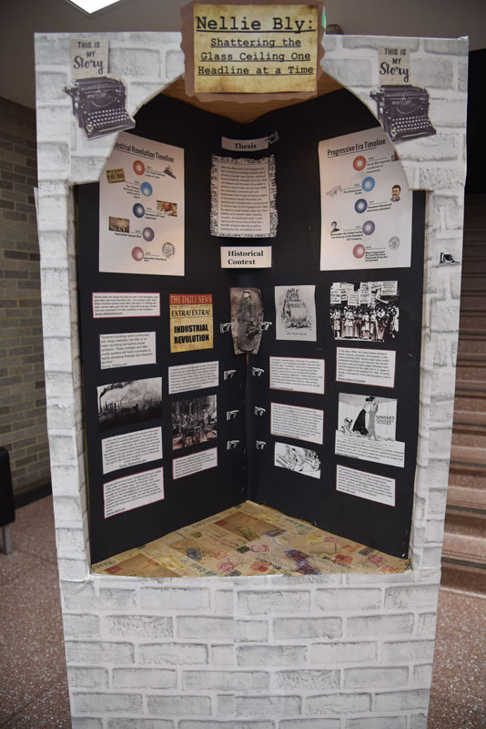 Nellie Bly Shattering the Glass Ceiling One Headline at a Time is a group exhibit developed by Katie Brown, Emily Geller and Christopher Maichin.