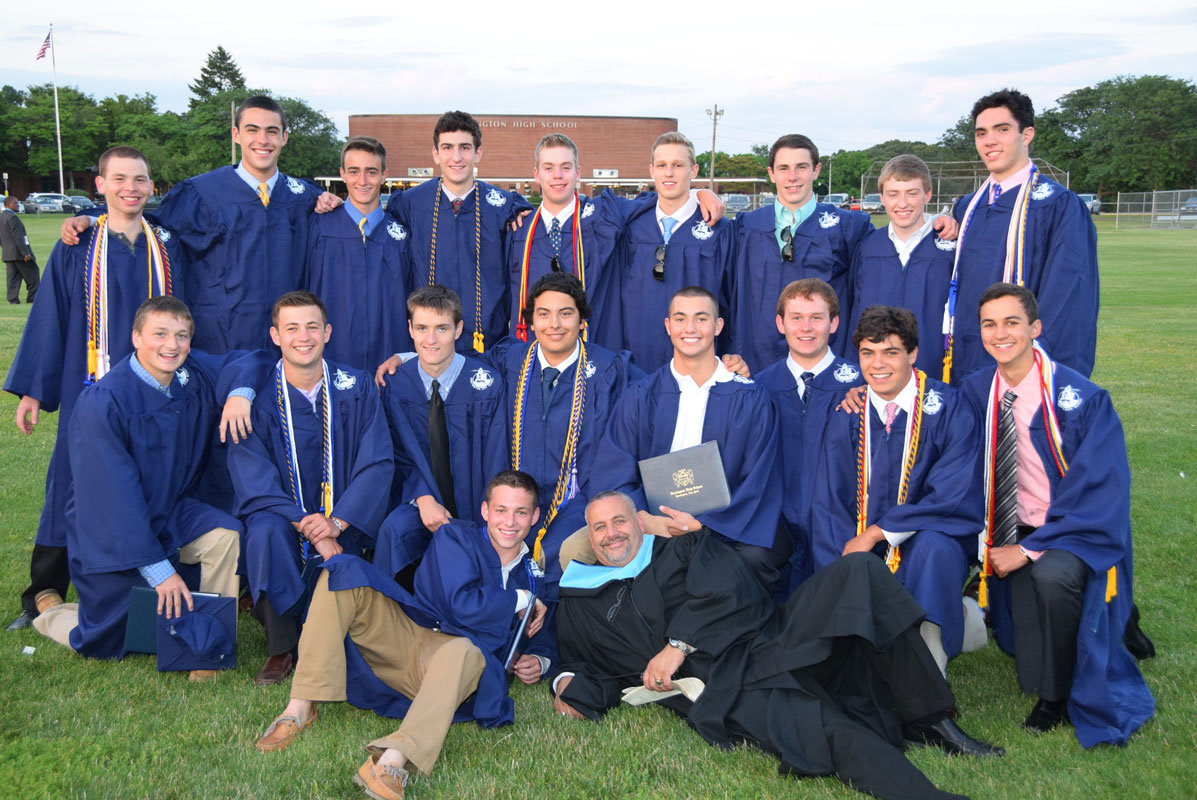 Dean Paul Caleca with a group of Huntington Class of 2014 members.
