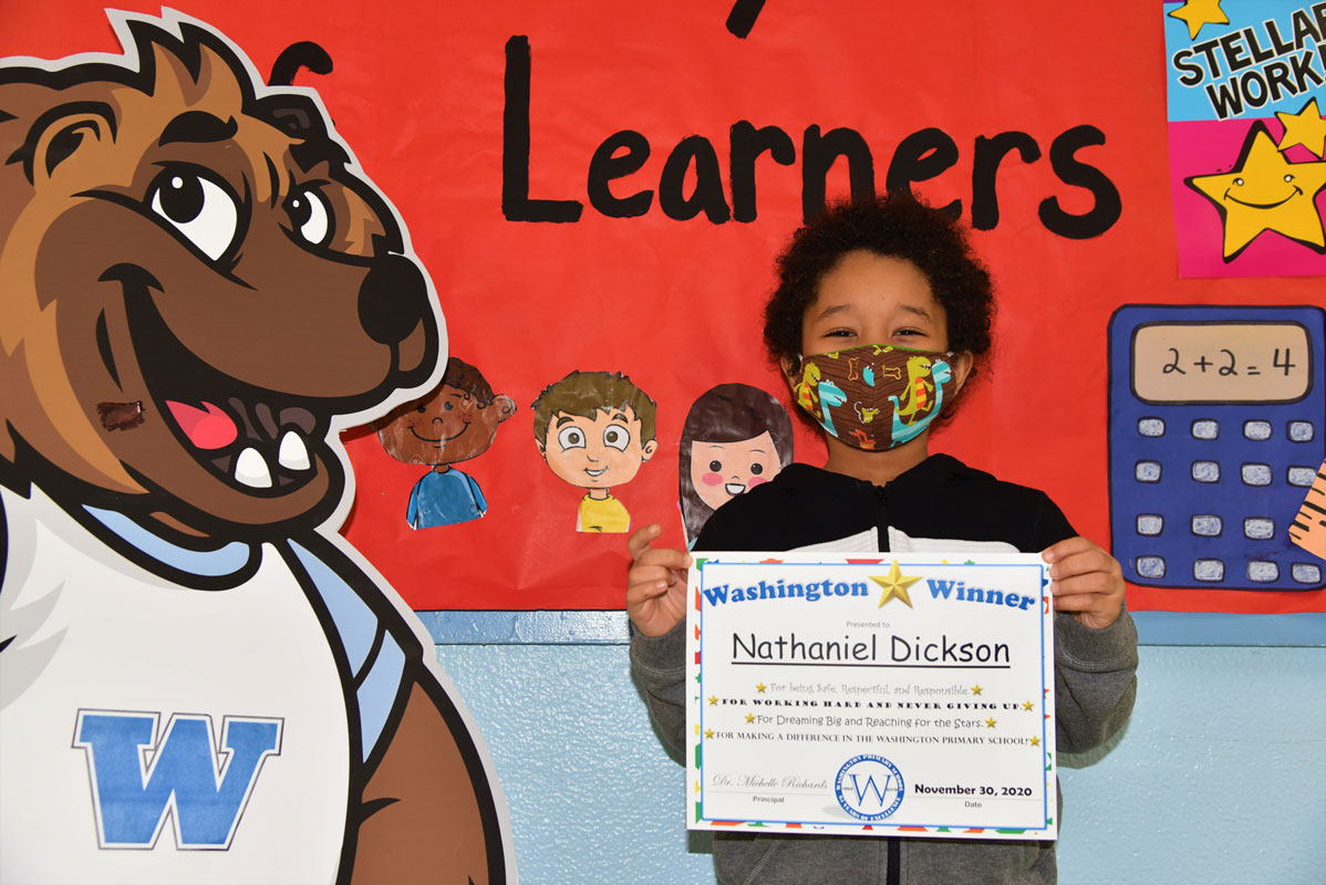 Nathaniel Dickson is doing a great job at Washington School.
