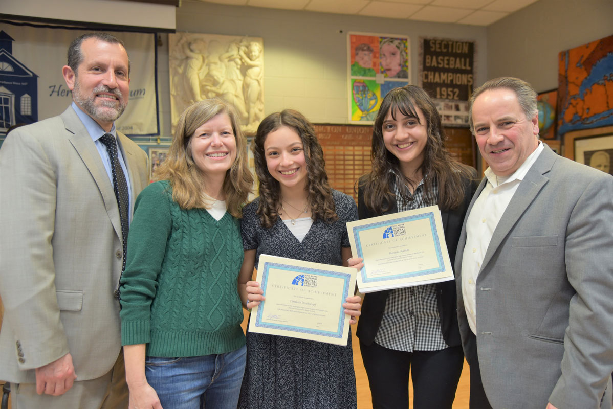 Daniela Weihskopf and Daniela Ramos with Jim Polansky, Jennifer Hebert and Joseph Leavy