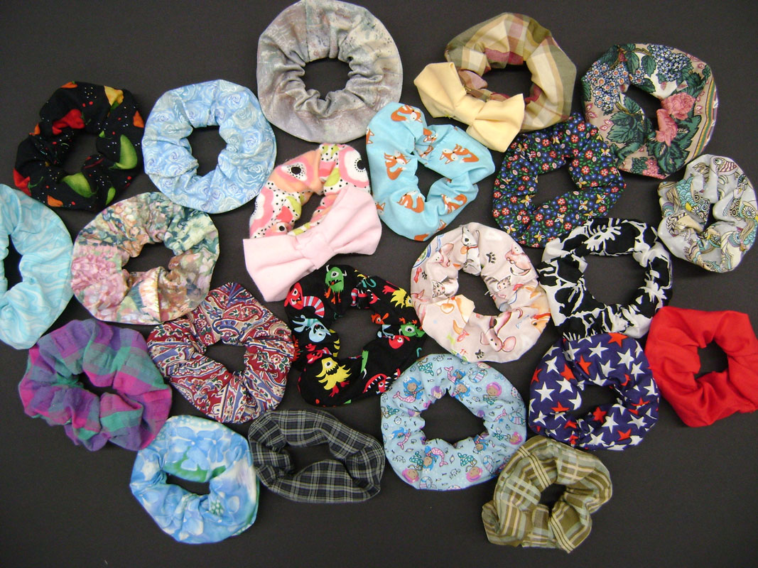 Fashion Design & Illustration students created this scrunchies for sale at Friday night's K-Factor talent show.