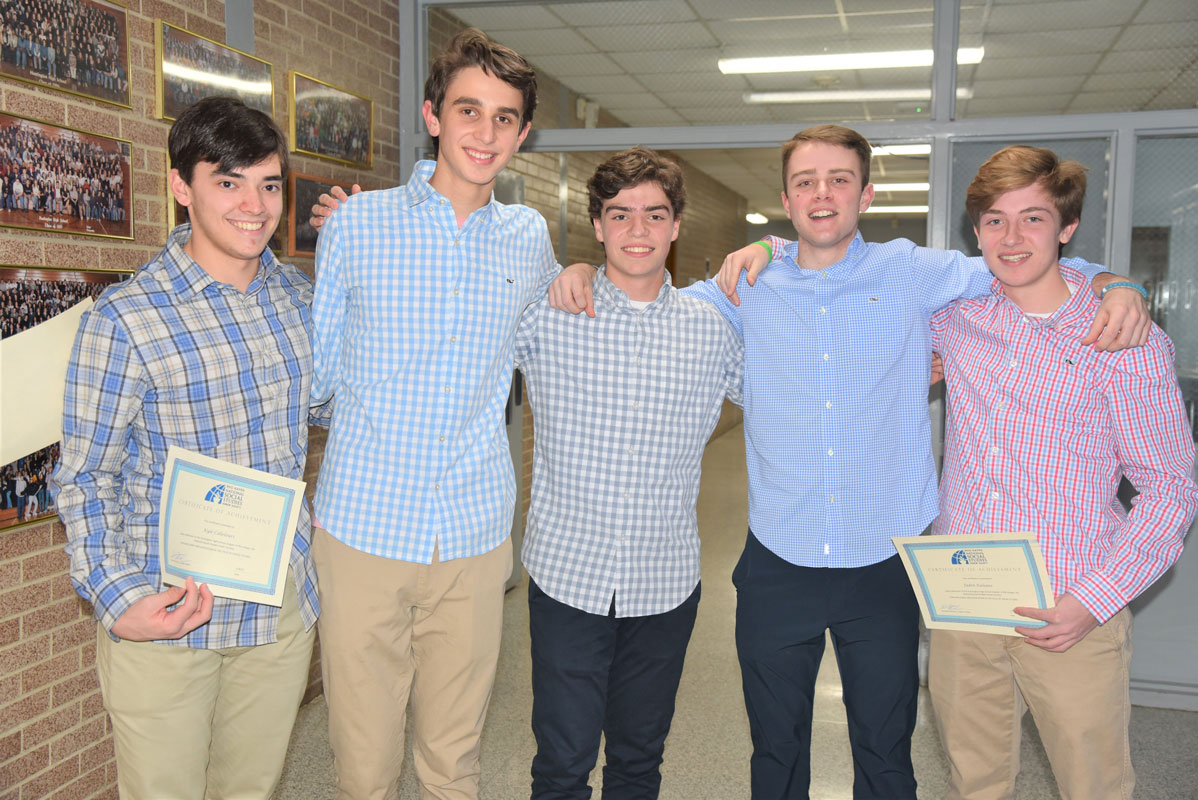 The Blue Devil varsity baseball team saw five of its players inducted into the Social Studies Honor Society 