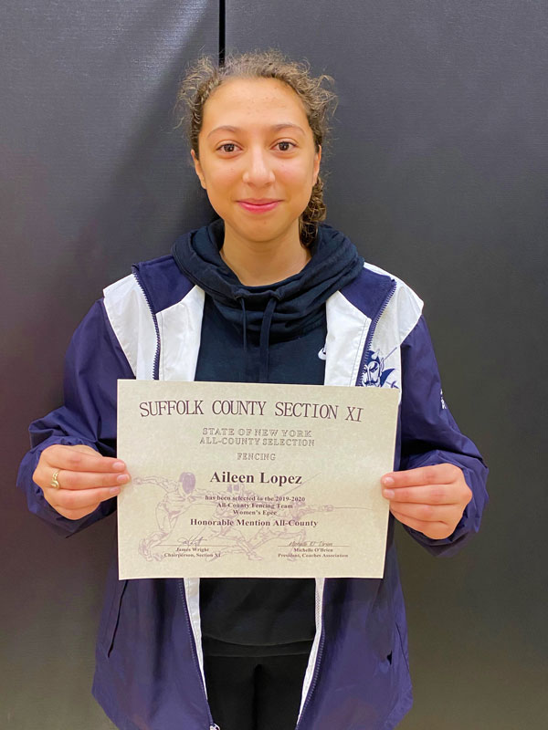 Junior Aileen Lopez garnered honorable mention All-County honors.