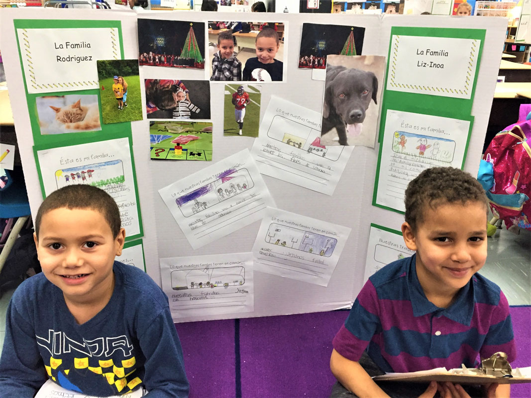 The dual language students worked very hard to develop high quality projects 