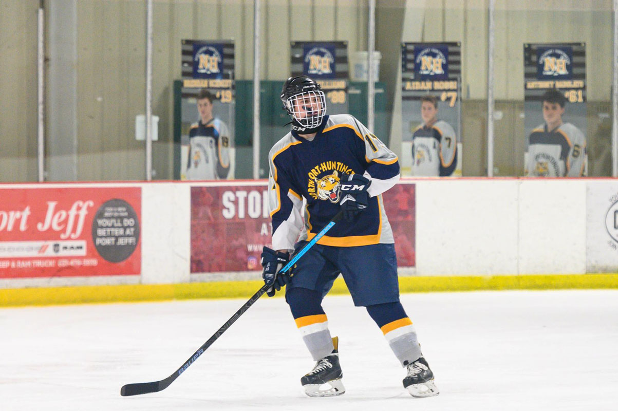 Chas Forte has played ice hockey for the Huntington-Northport team for many years.