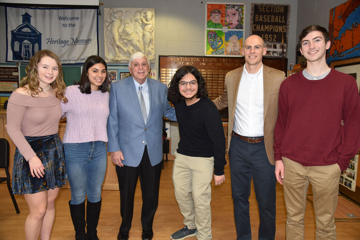 Social Studies Honor Society executive board members with Dr. Alfred Sforza and Kenneth Donovan 