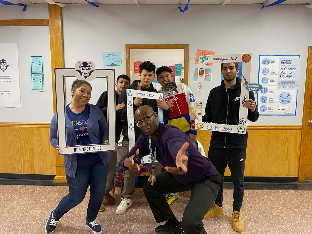 Assistant Principal Gamal Smith and students got into the spirit of National School Counseling Week.