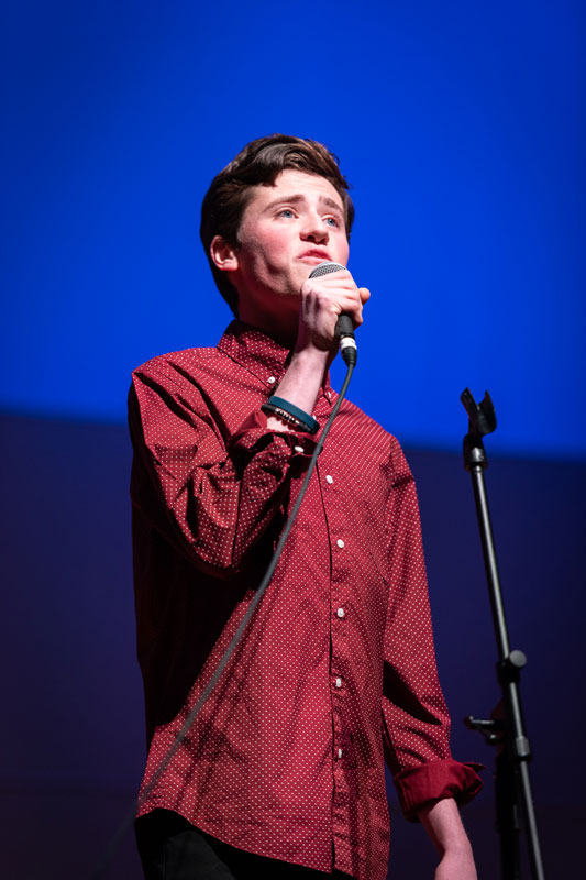 Principal Brenden Cusack performed in a teacher act last winter. (Darin Reed photo.)