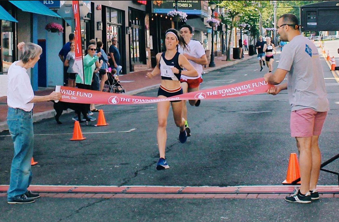 Alyssa Salese winning the women's division of the Townwide Fund of Huntington's annual road race last June.