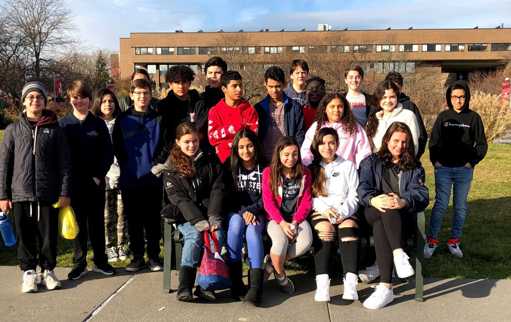 Teacher Gregory Dieterich’s Info Tech class at Finley Middle school were invited to visit Stony Brook
