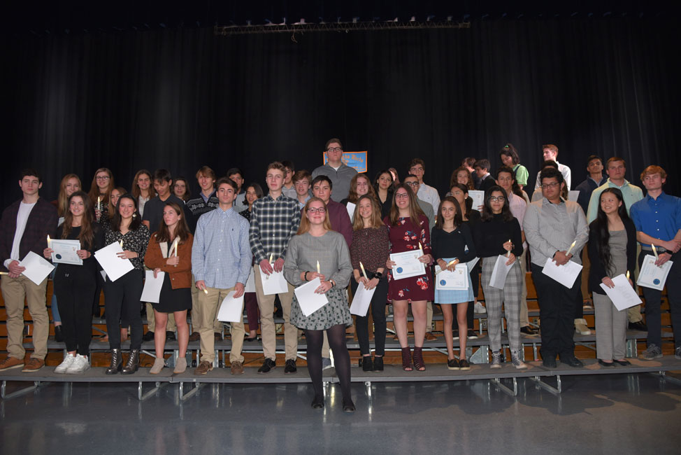 The 44 new members of Huntington High School's Math Honor Society.