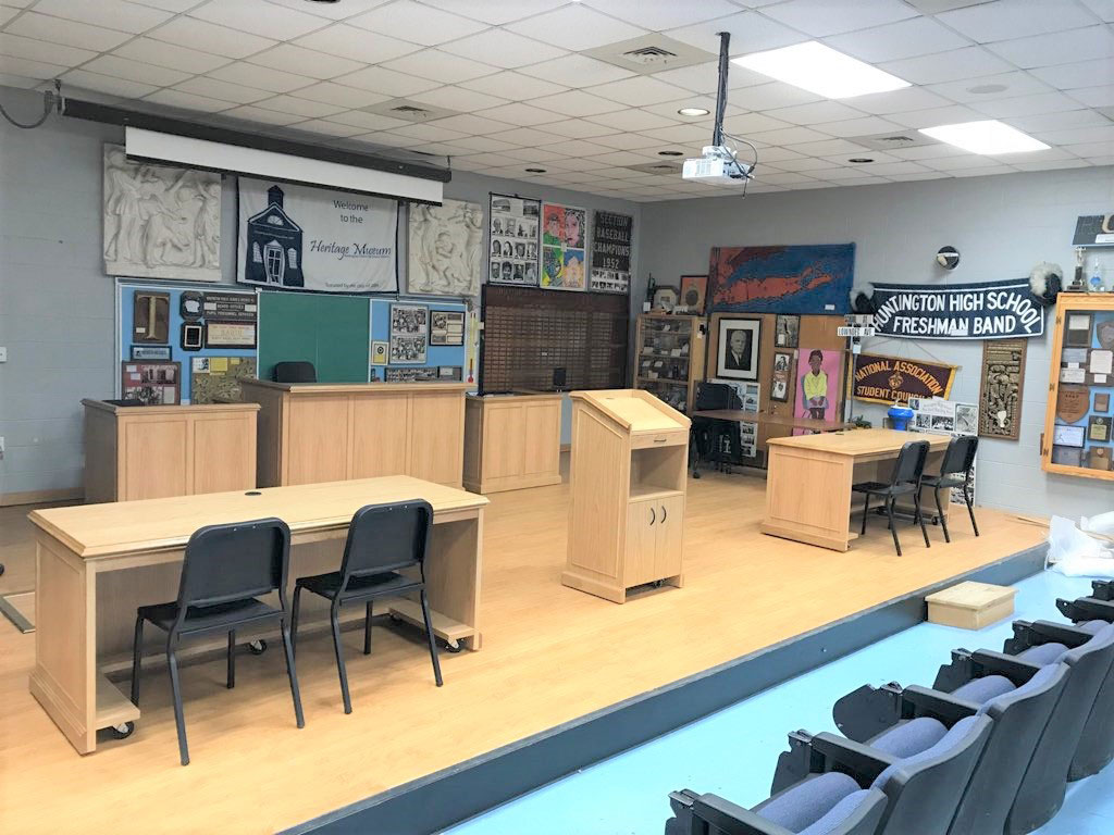 Huntington's home courtroom is in the School Heritage Museum at the high school.