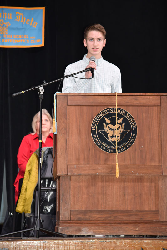  Math Honor Society President Andrew Knowles. 