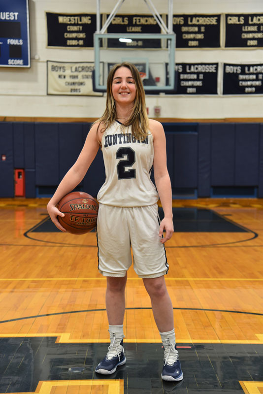  Huntington senior Izzy Toscan is a guard on the Blue Devil basketball team. 