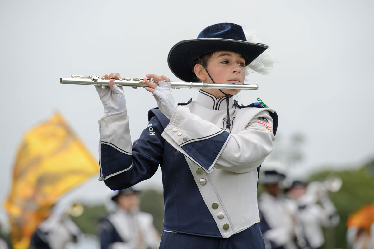 Molly Kessler performing with the Blue Devil marching band. (Darin Reed photo.)