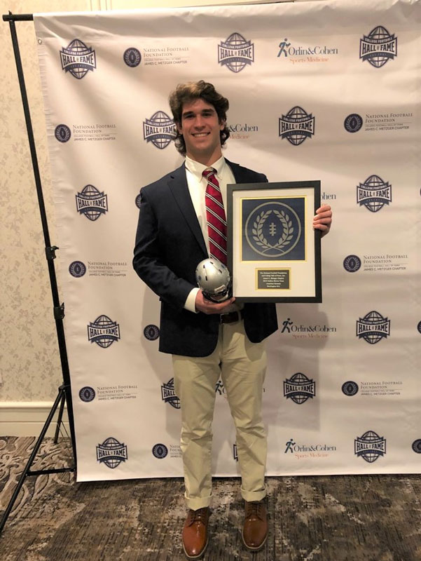 Jon Koumas at the National Football Foundation luncheon with the Suffolk Golden Eleven Award 