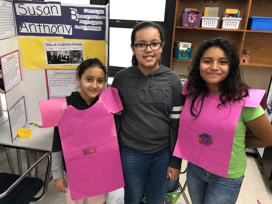 Woodhull dual language students studied famous Americans and dressed the part 