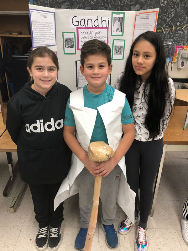 Woodhull dual language students studied famous Americans and dressed the part 