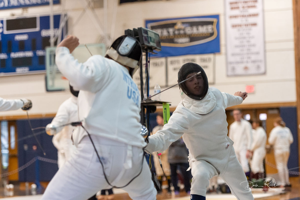 The Huntington boys' and girls' fencing teams have been very competitive this winter. (Darin Reed photo.)