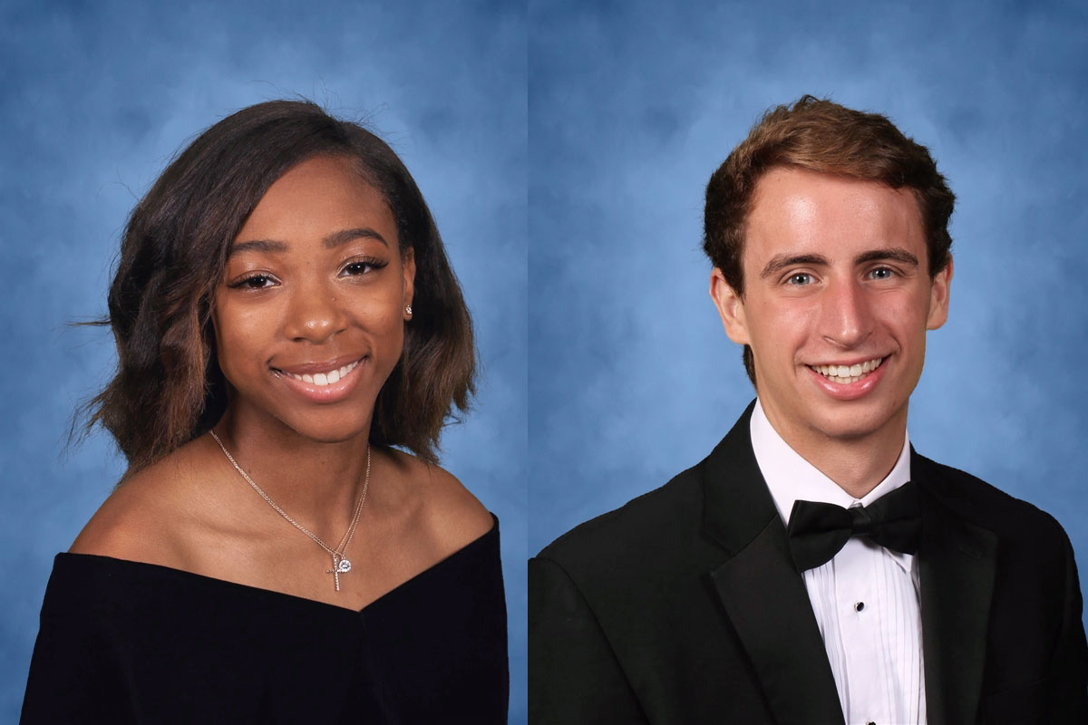 Huntington Class of 2020 members Alicia Brooks (left) and Justin Stevens (right).