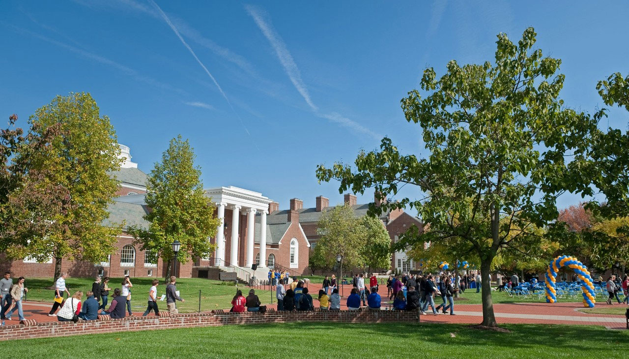The University of Delaware's campus is bustling with activity.