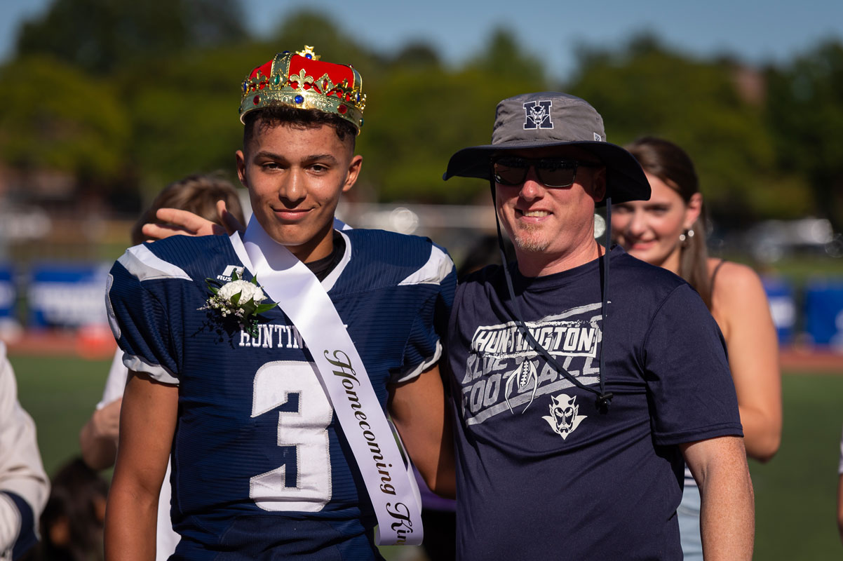 Jack Jamison was crowned Homecoming Day 2019 king by Principal Brenden Cusack. (Darin Reed photo.)