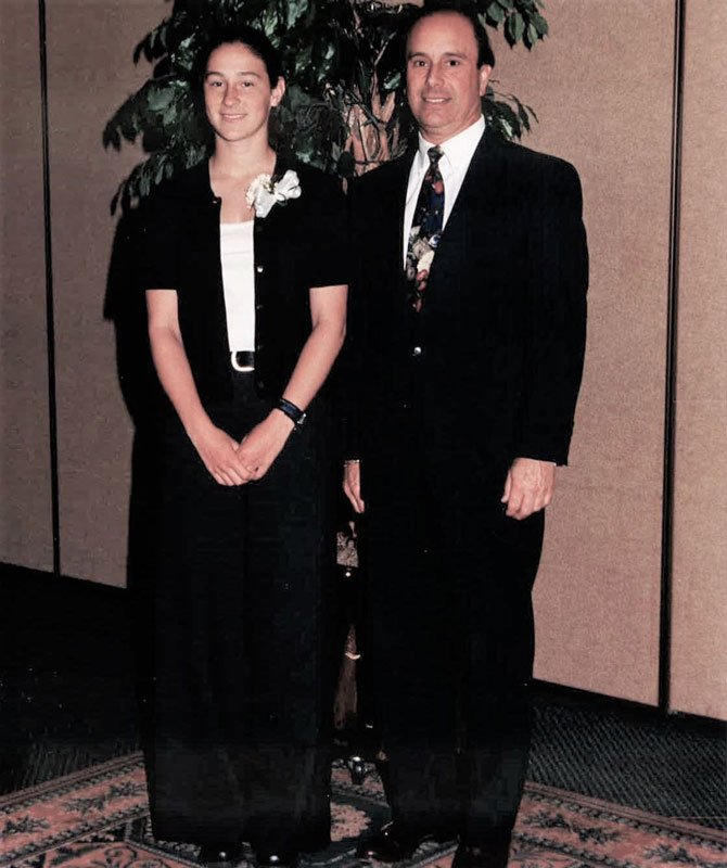 Steven Tribus with Huntington's 1997 valedictorian, Susan Fiore. 