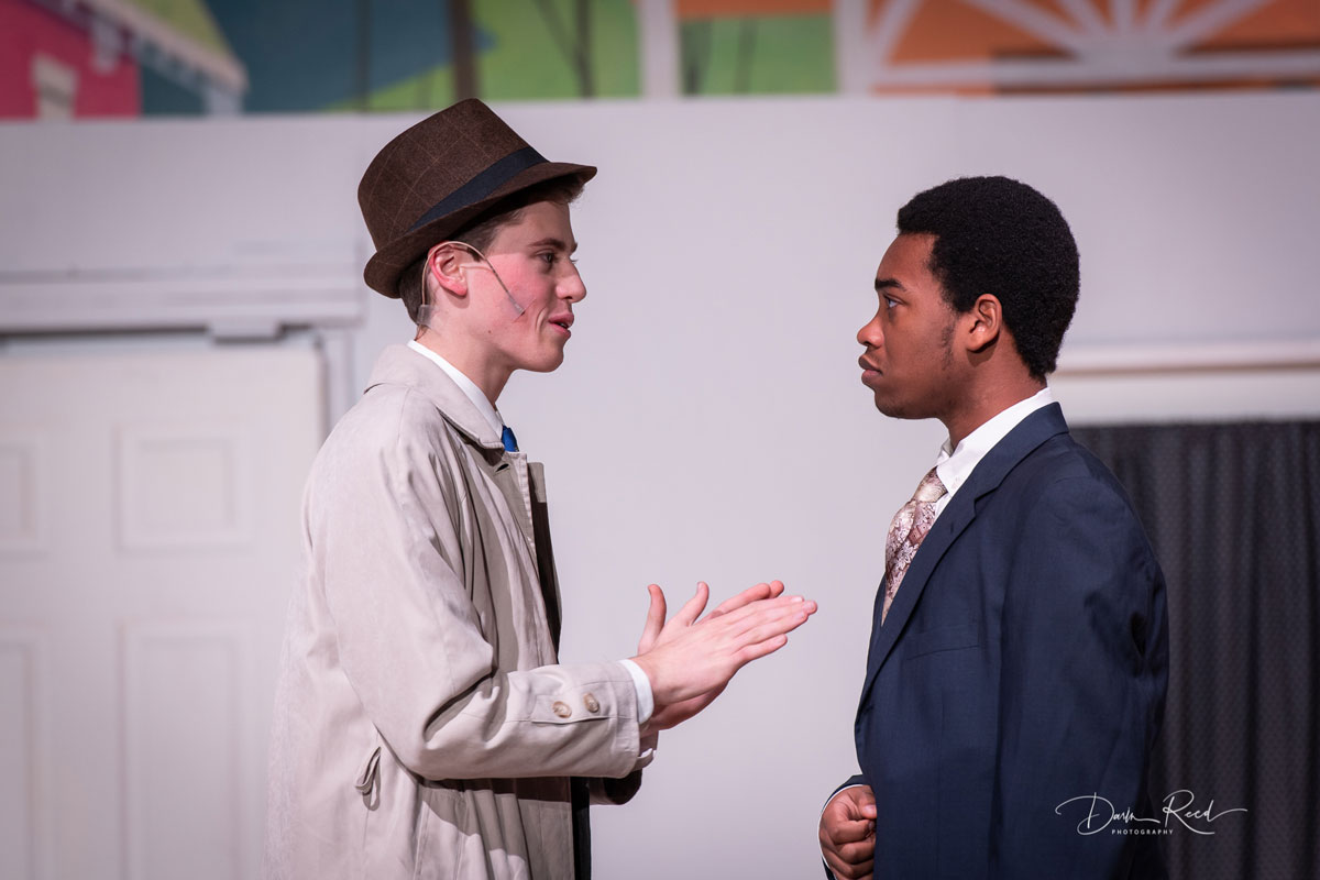  Keenan Lyons (left) acts out a scene last fall with Robert Jean-Gilles. (Darin Reed photo.) 