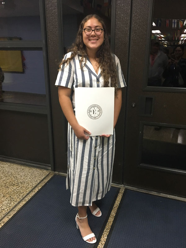 Caitlyn Palermo was honored at the town's Hispanic heritage celebration last fall.