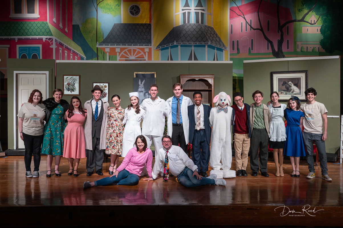 Maggie Imperato (left) was the senior student director of last fall's drama club production of Harvey. (Darin Reed photo.)