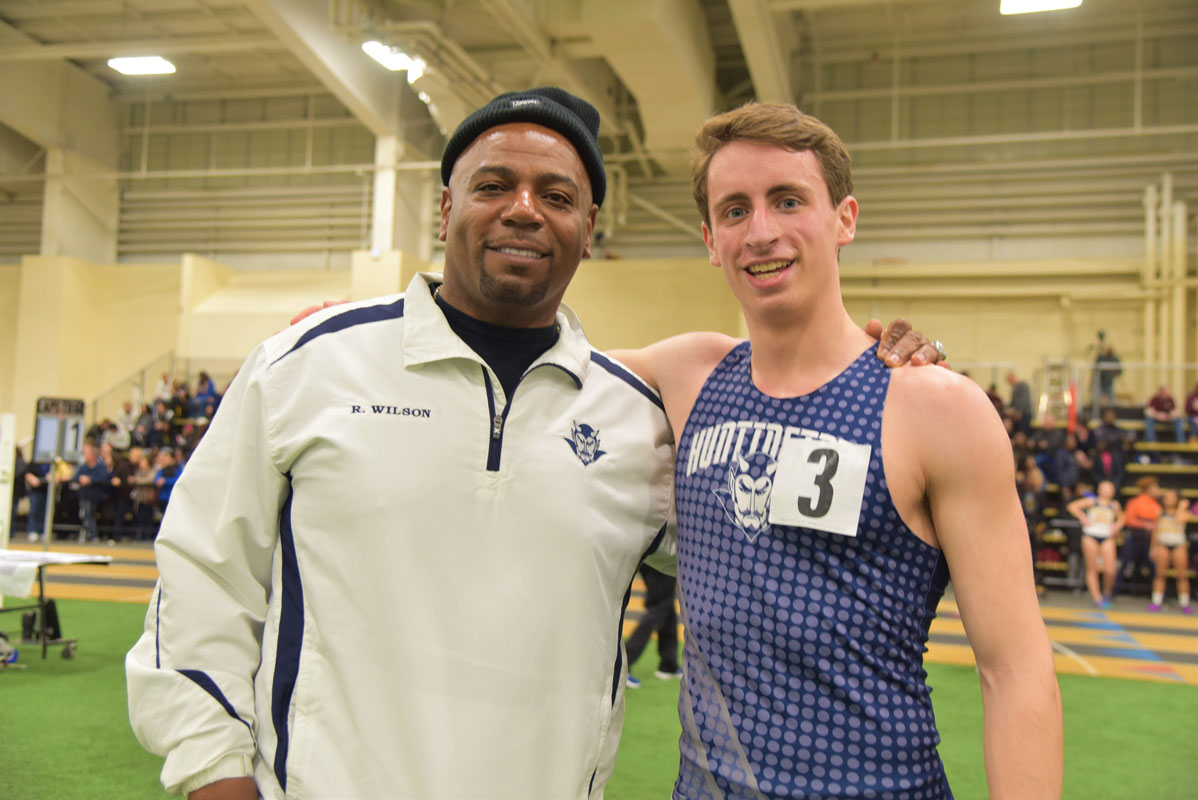 Huntington head coach Ron Wilson with Blue Devil great Justin Stevens 