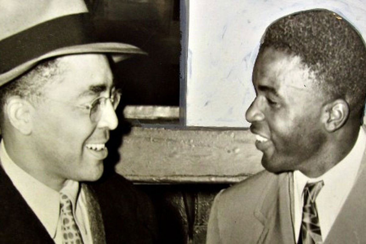 Sportswriter Wendell Smith with baseball great Jackie Robinson 