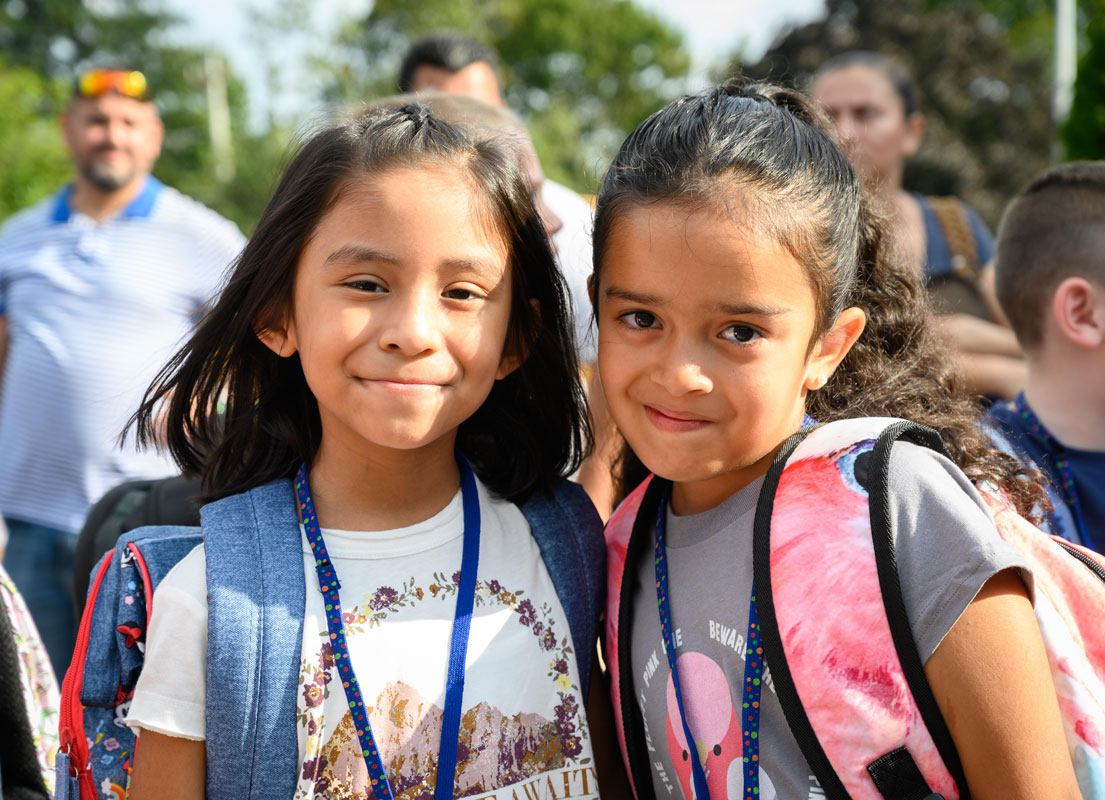 Washington School students on the first day of the 2019-20 school year. (Darin Reed photo.)