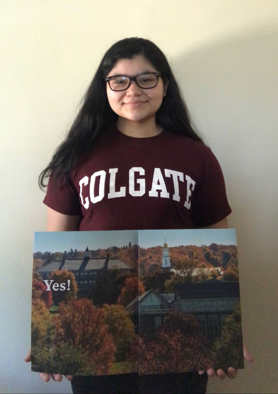 Huntington's Kelly Alfaro-Alvarez can't wait to start studying at Colgate University.