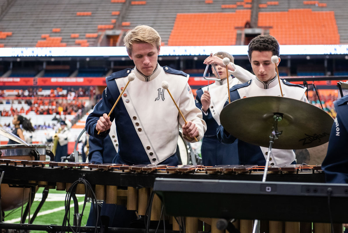 Chris Mavrogian rehearsing with the pit orchestra. (Darin Reed photo.)