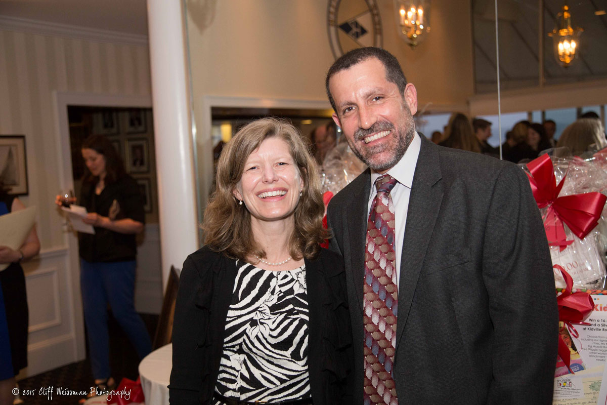 Trustee Jennifer Hebert with Supt James W. Polansky at the SEPTA gala at the Bay Club. (Cliff Weissman photo.)
