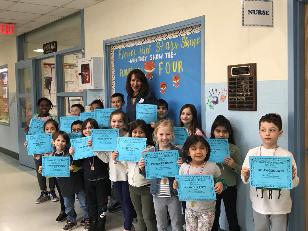 Flower Hill's Star Student Award recipients for February. 