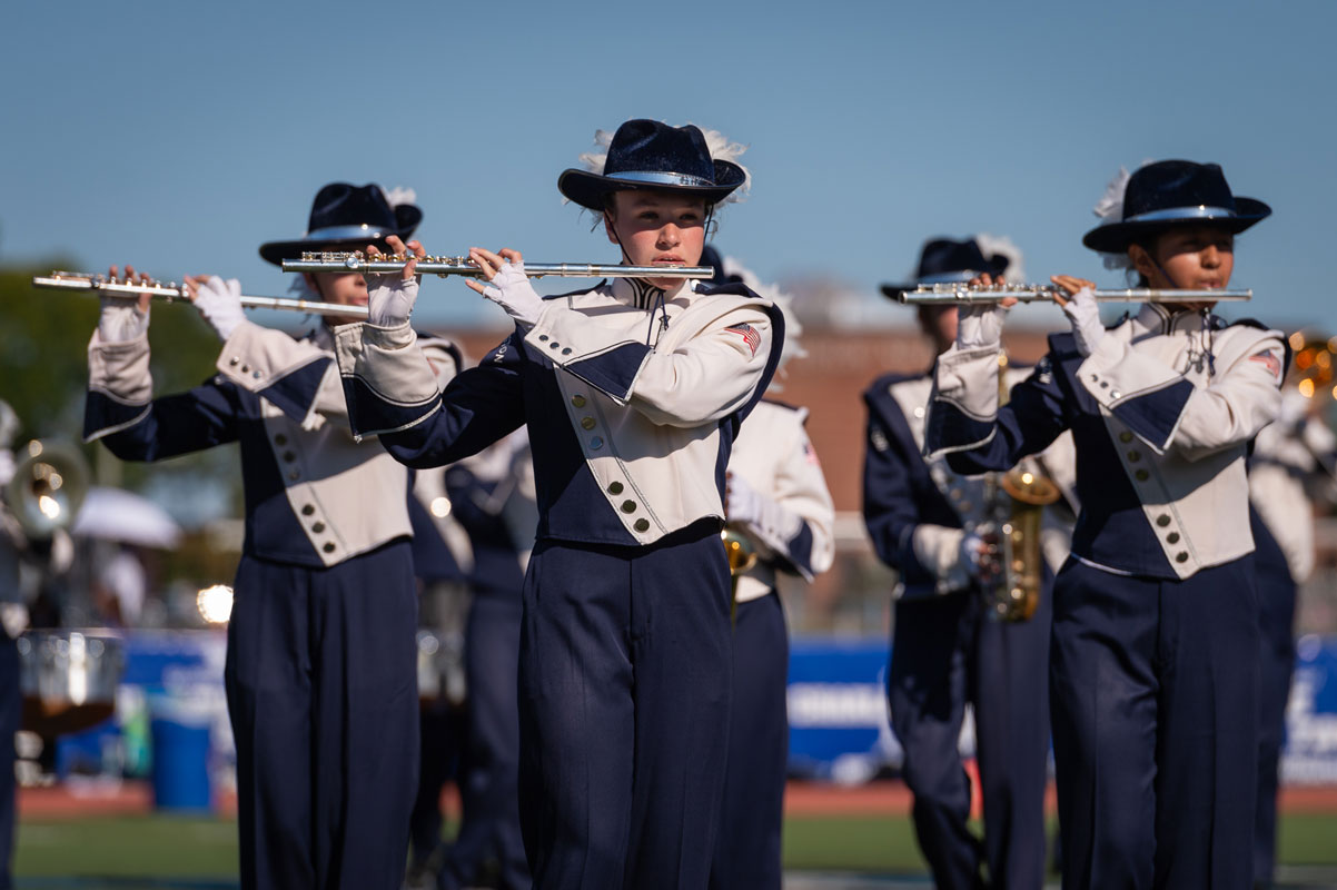 The Blue Devil marching band traces its origins to 1934. (Darin Reed photo 