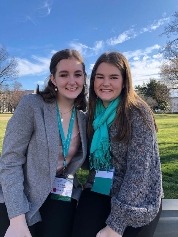 Charlotte and Emily Cheshire in at the US Capitol in Washington, DC