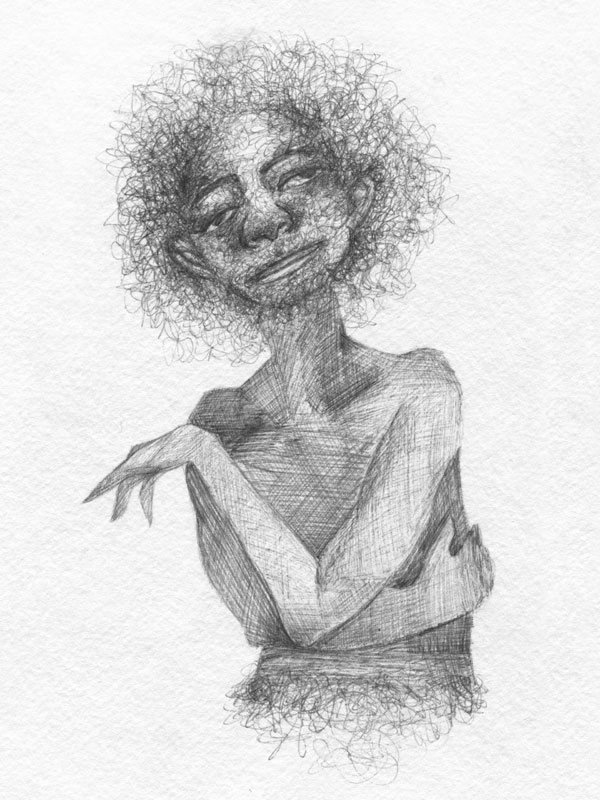 This solarplate etching by Aniyah Toro is on exhibit at High Arts Showcase XVI.