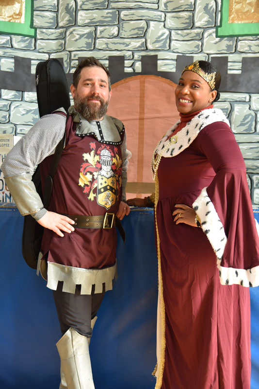 Sir Jeffrey Dicker and Michelle Richards, the Story Book Queen of the Kingdom of Washington Primary School 