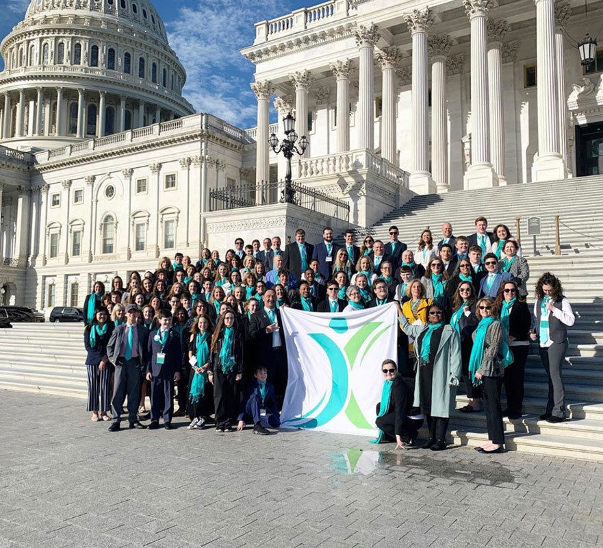 The Cheshire sister with other Tourette Association of America youth ambassadors in Washington, DC.