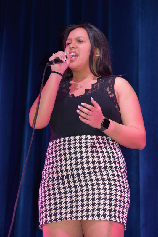 Huntington sophomore Ashley Genao won second place honors for her rendition of Adele's Hello 