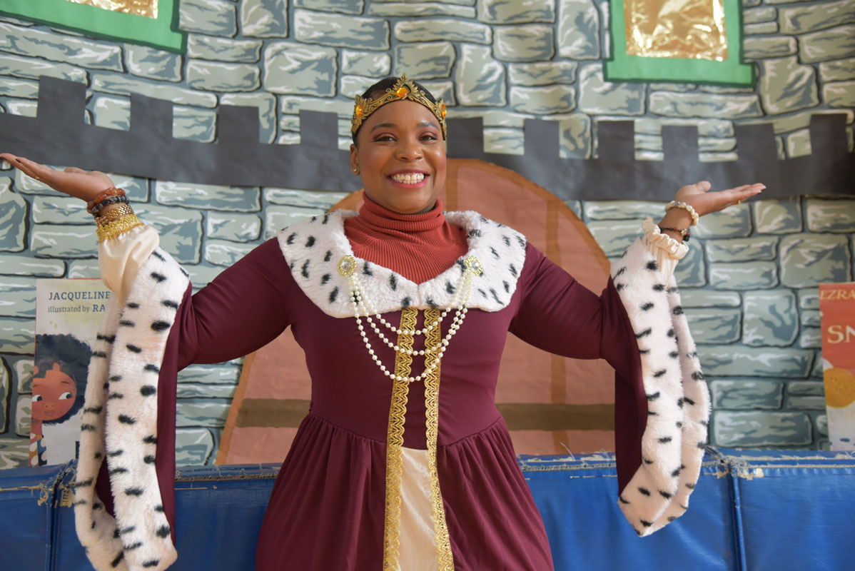 Principal Michelle Richards is the Story Book Queen of the Kingdom of Washington Primary School 