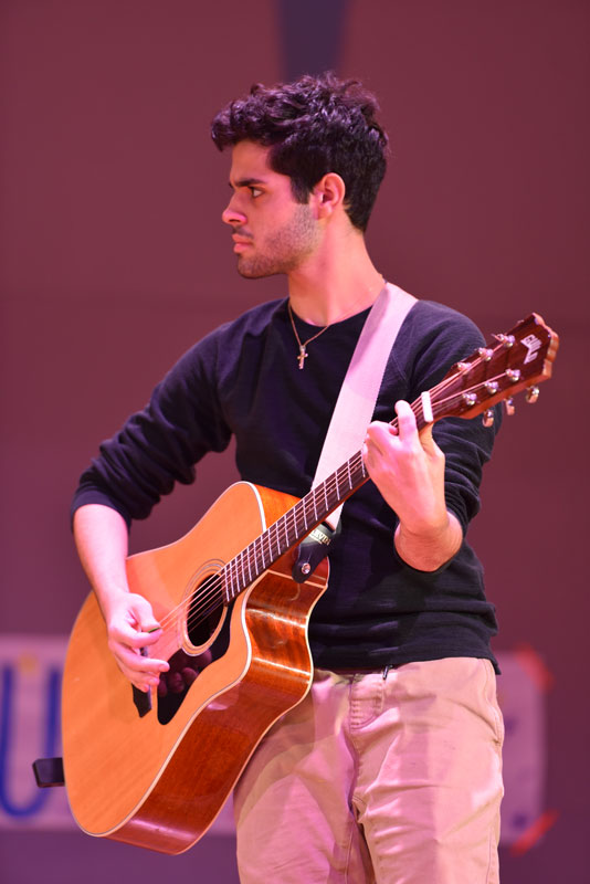 Huntington senior Chris Bavaro performed in two separate acts 