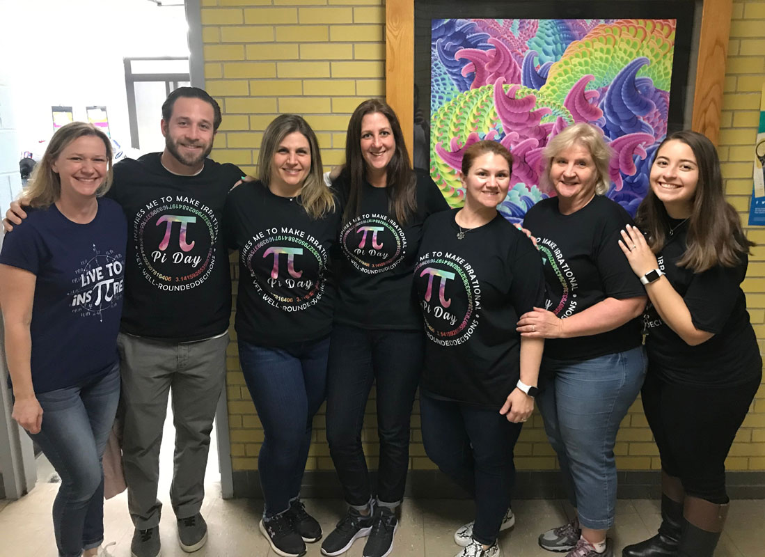 Huntington High School teachers joined in the celebration of Pi Day 